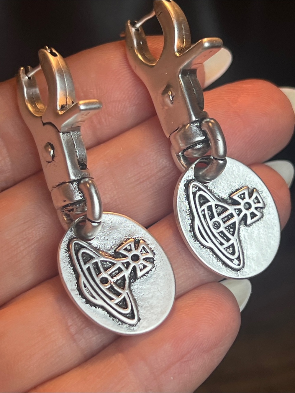 Silver Clip-On Earrings with Copper Celtic Disc